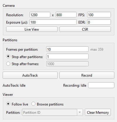 Live Tracking window